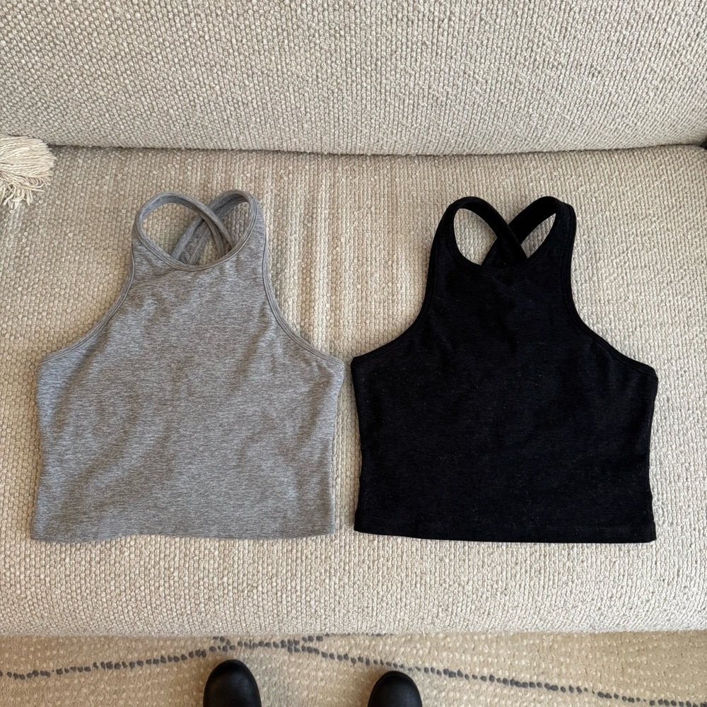 Bundle of 2 Beyond Yoga Spacedye Criss Cross Back Tanks